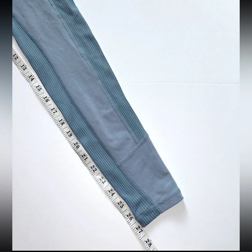 Glyder XS High-Waisted‎ Ice Blue Shape Leggings Joggers Pockets Ribbed Panels